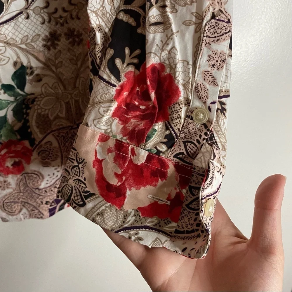 Chico’s Floral Silky Soft Long Sleeve Shirt Medium - Picture 5 of 7